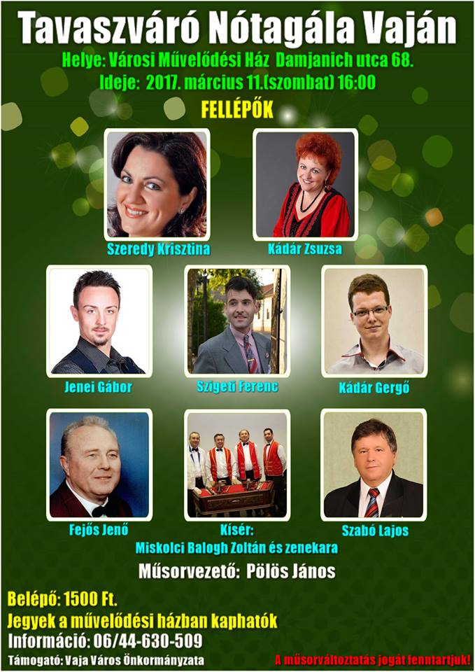 Várjuk a tavaszt együtt nótaszóval!